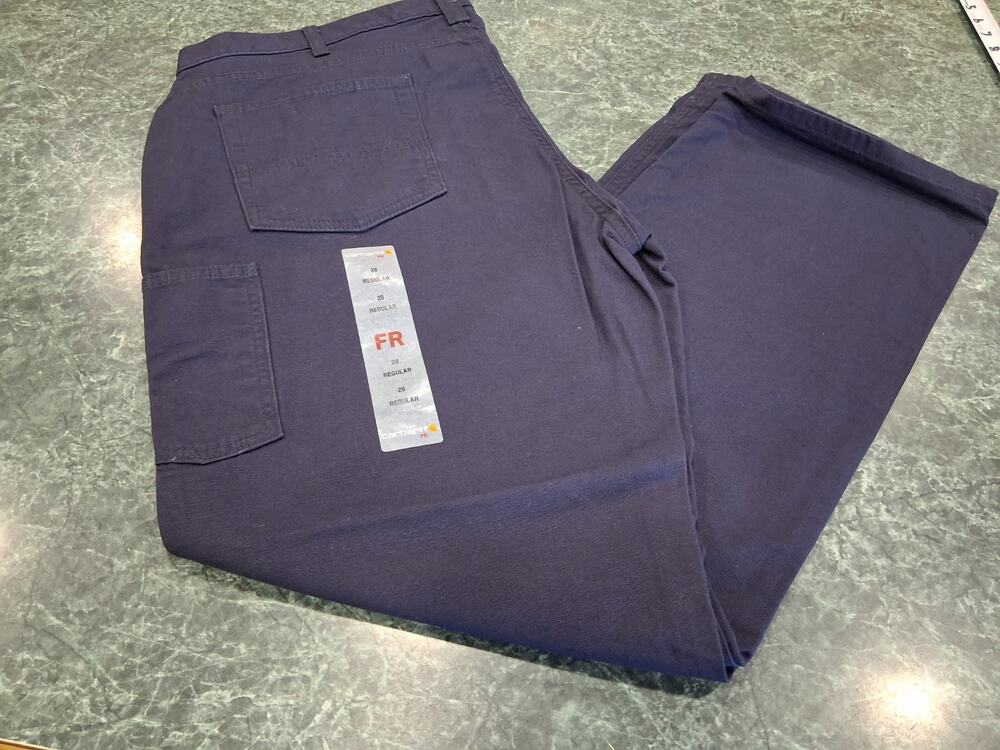 Carhartt Women FR Rugged Flex Canvas Cargo Pants Navy Mid Rise Straight 20 R NWT